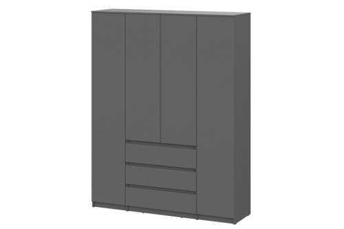 Денвер Шкаф четырехстворчатый (Серия 2) (Графит серый )SV Мебель