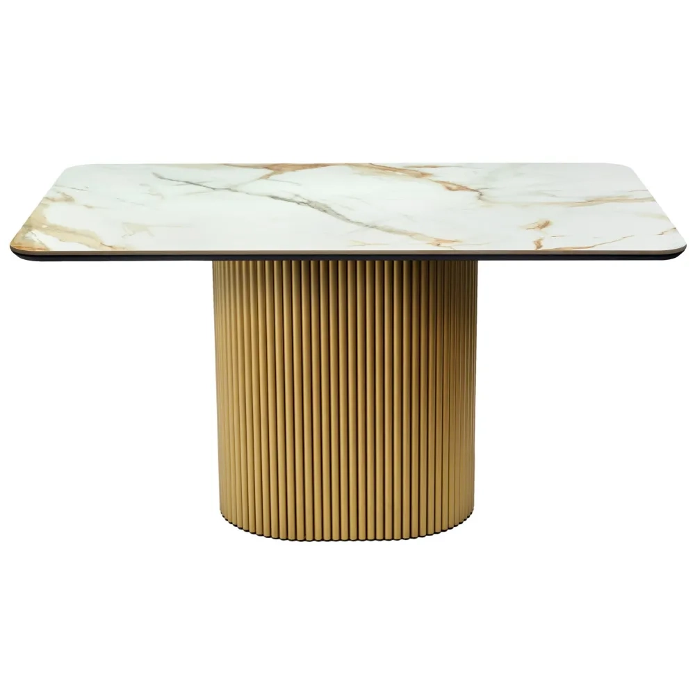 Стол Festa 140x85x77см, керамогранит Calacatte gold мрамор