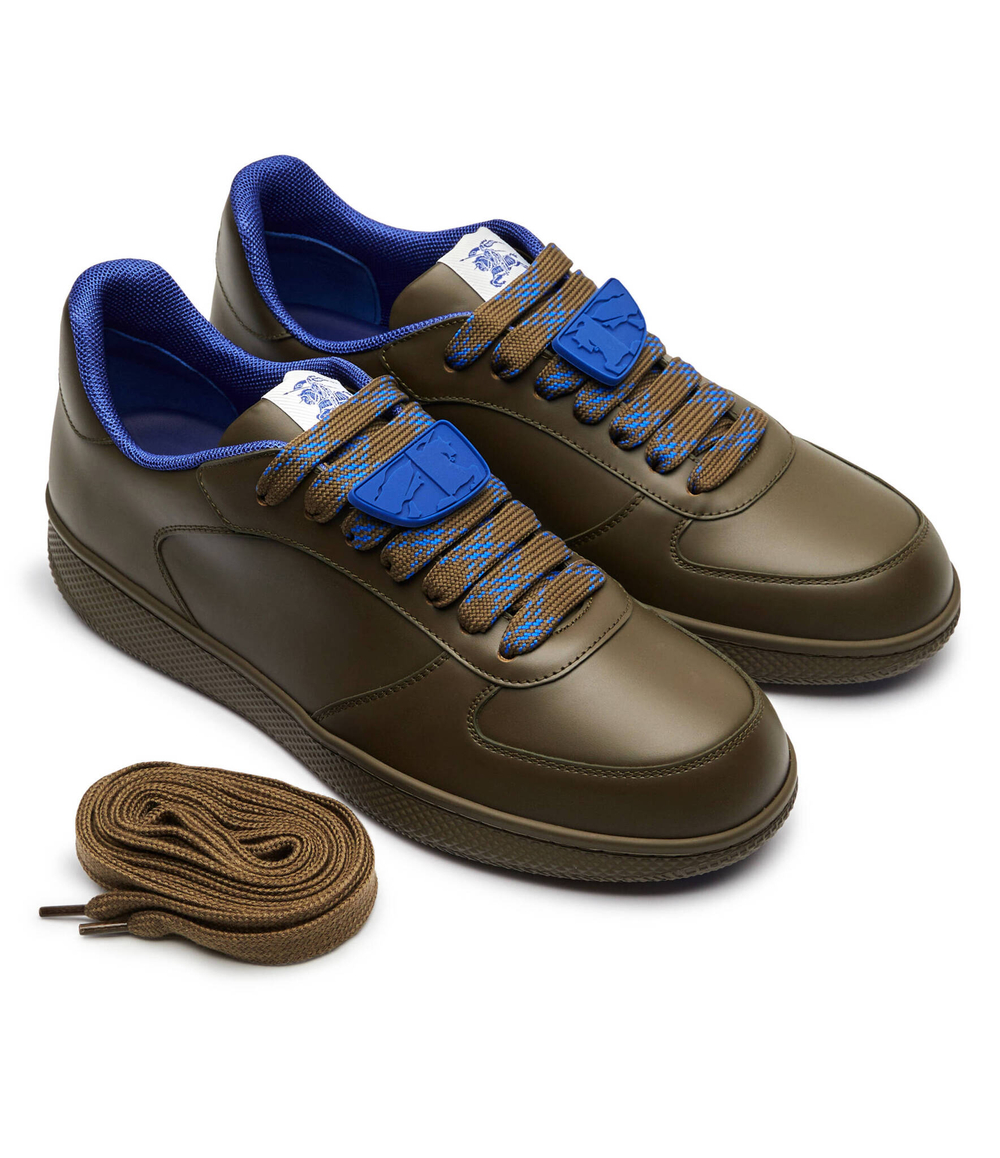 Кожаные кроссовки TRAINER Burberry - оливковый(8099414)