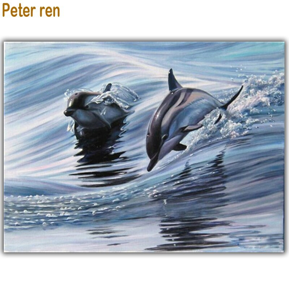 "Дельфины"-4040 ткань с нанесенным рисунком