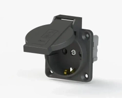 NE-AD Розетка щитовая внешняя с крышкой , 16A, IР44, 2Р+Е