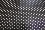 Трикотаж металлик черный с белым горохом