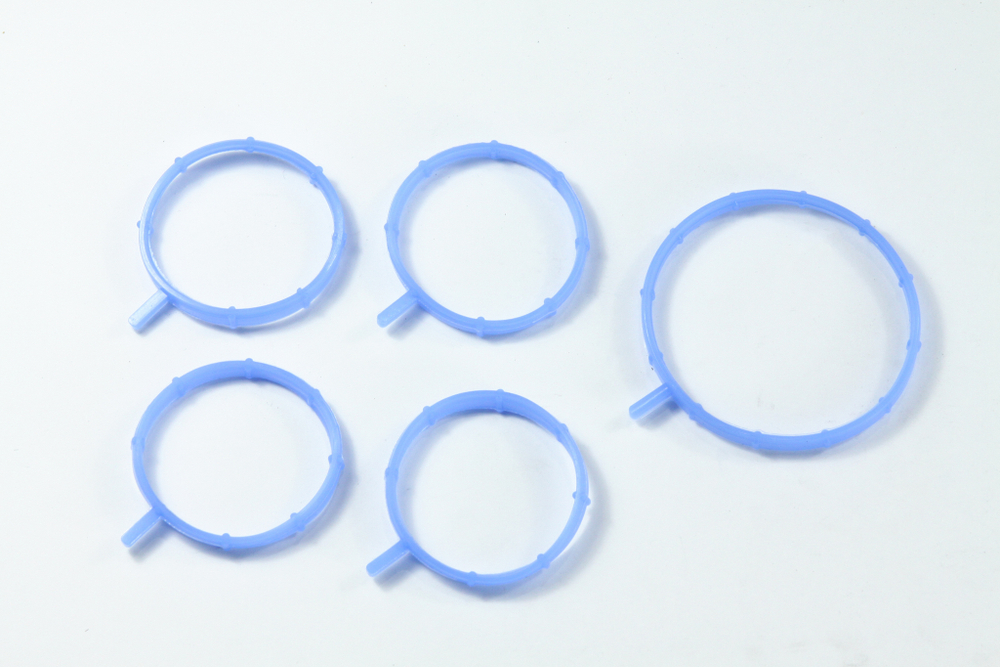 Прокладка коллектора ВАЗ 2170 (впускной) комплект, с электрон. педалью, синий силикон (ПТП64)