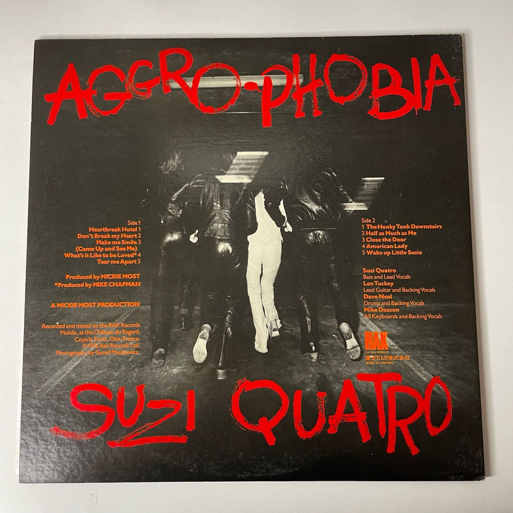 Винтажная виниловая пластинка LP Suzi Quatro Aggro Phobia (Japan 1976) (Obi) The Honky Tonk Downstairs