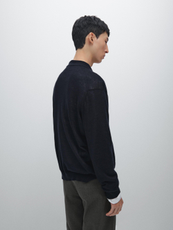 Massimo Dutti Вязаный кардиган из кашемира, темно-синий