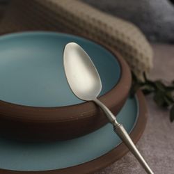 Ложка столовая 19,5 см матовое серебро PVD 1920-Silvery P.L. [12]