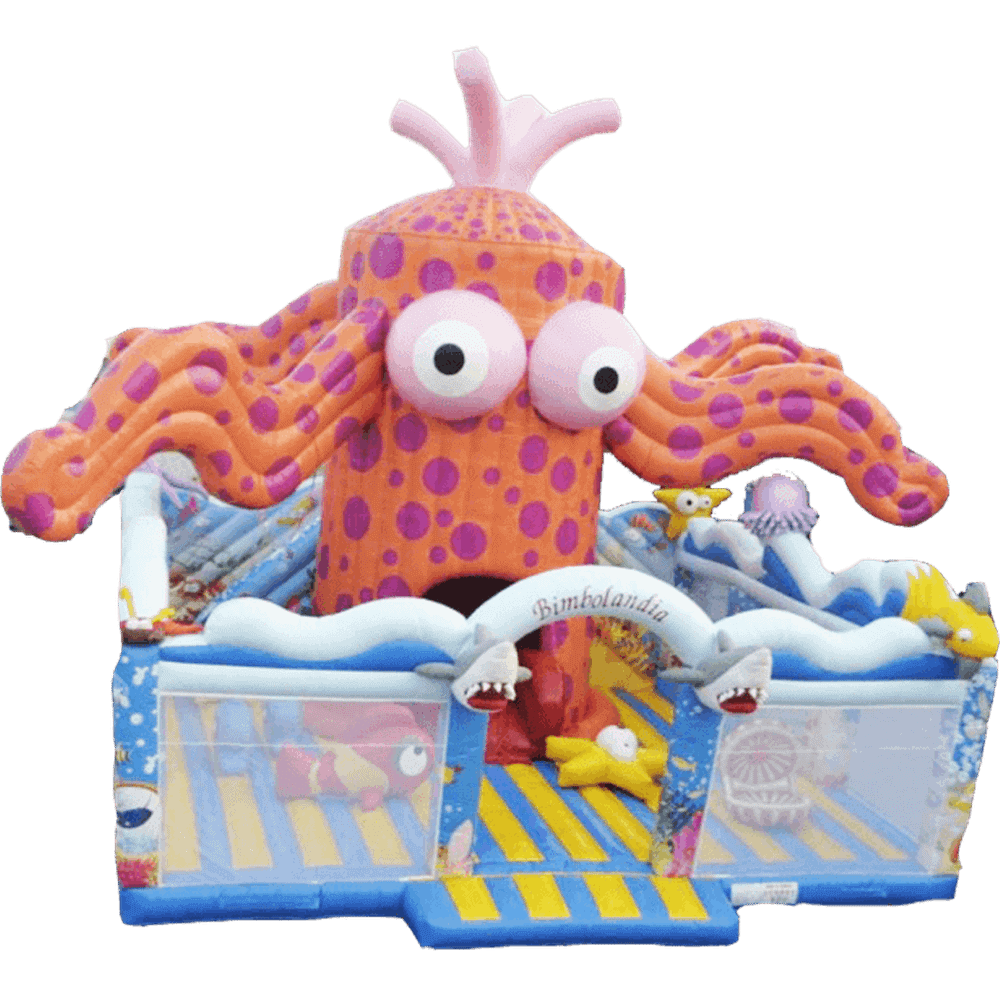 Надувной батут "Глазастый осьминог"