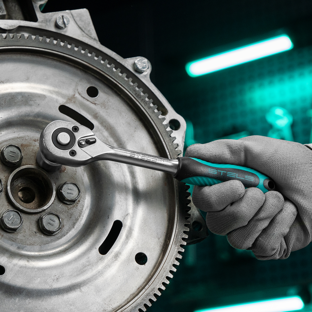 Набор торцевых головок с трещоткой, 1/4"и 3/8", 44 предмета Stels