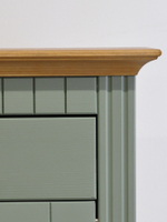 Обувница для прихожей, 87х21х169, Неаполь, закрытая, 4 двери 1 ящик, из массива дерева, зеленый эвкалипт, Dipriz