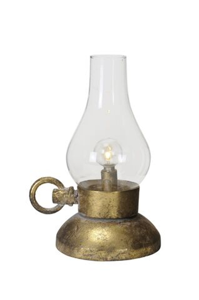 Светильник светодиодный "Керосинка" золотой антик 13x10,5x19,5см