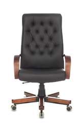 Кресло руководителя Бюрократ T-9928WALNUT/ECO черный эко.кожа крестов. металл/дерево