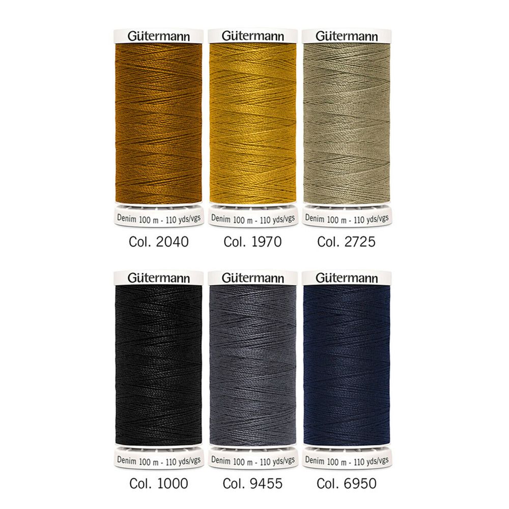 Швейные нитки (набор) Gutermann Denim 100м, 6 катушек