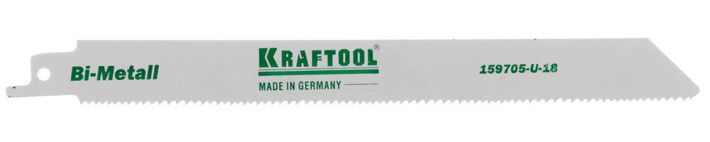 Полотно KRAFTOOL ″INDUSTRIE QUALITAT″, S1122VF, для эл/ножовки, Bi-Metall, по металлу, дереву, шаг 1,8-2,5мм, 180мм