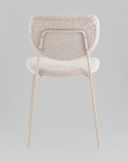 Стул обеденный Gigi серо-бежевый букле кремовые ножки