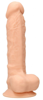 Телесный фаллоимитатор Silicone Dildo With Balls - 22,8 см. (Цвет: телесный)