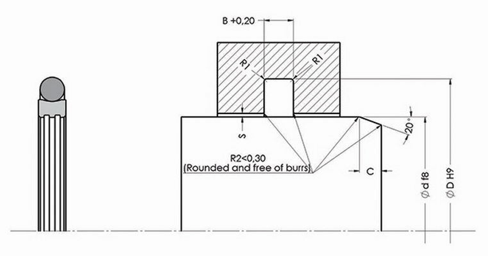 A304-080 Штоковое уплотнение вращения 80-91-4,2