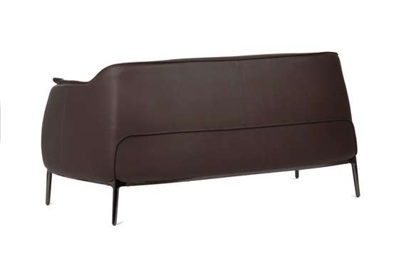 Двухместный диван Gun 150 см, тёмно-коричневая натуральная кожа