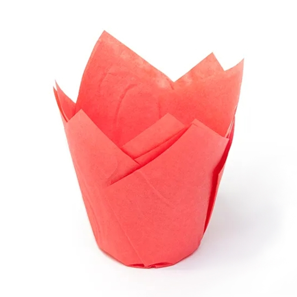 Форма бумажная тюльпан красная 1шт