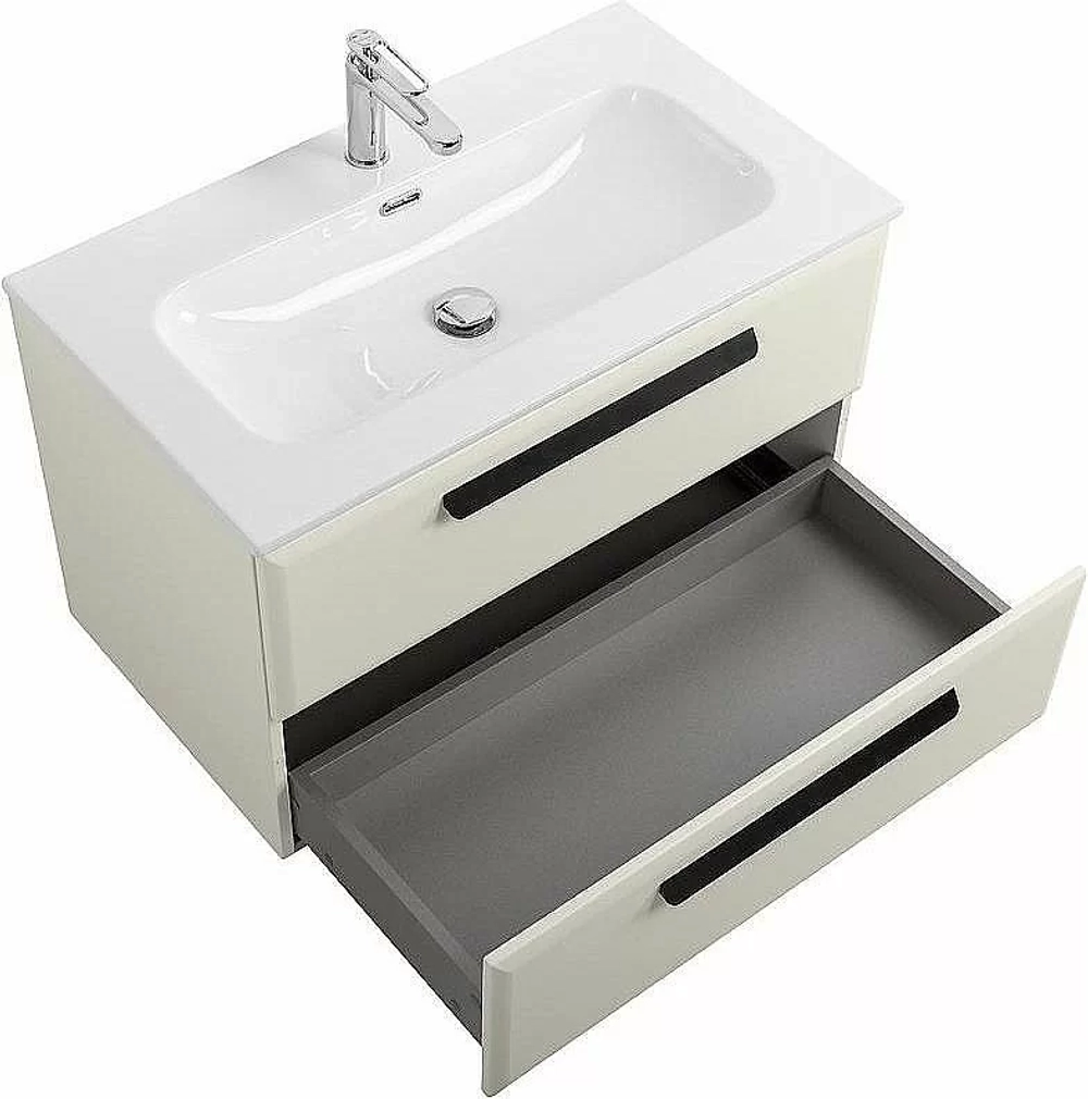 Тумба с раковиной Cezares ECO-CER-N 80 ECO-CER-N-800-2C-SO-AS-P альпака брашированная