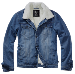 Brandit SHERPA DENIM JACKET denim blue-off white