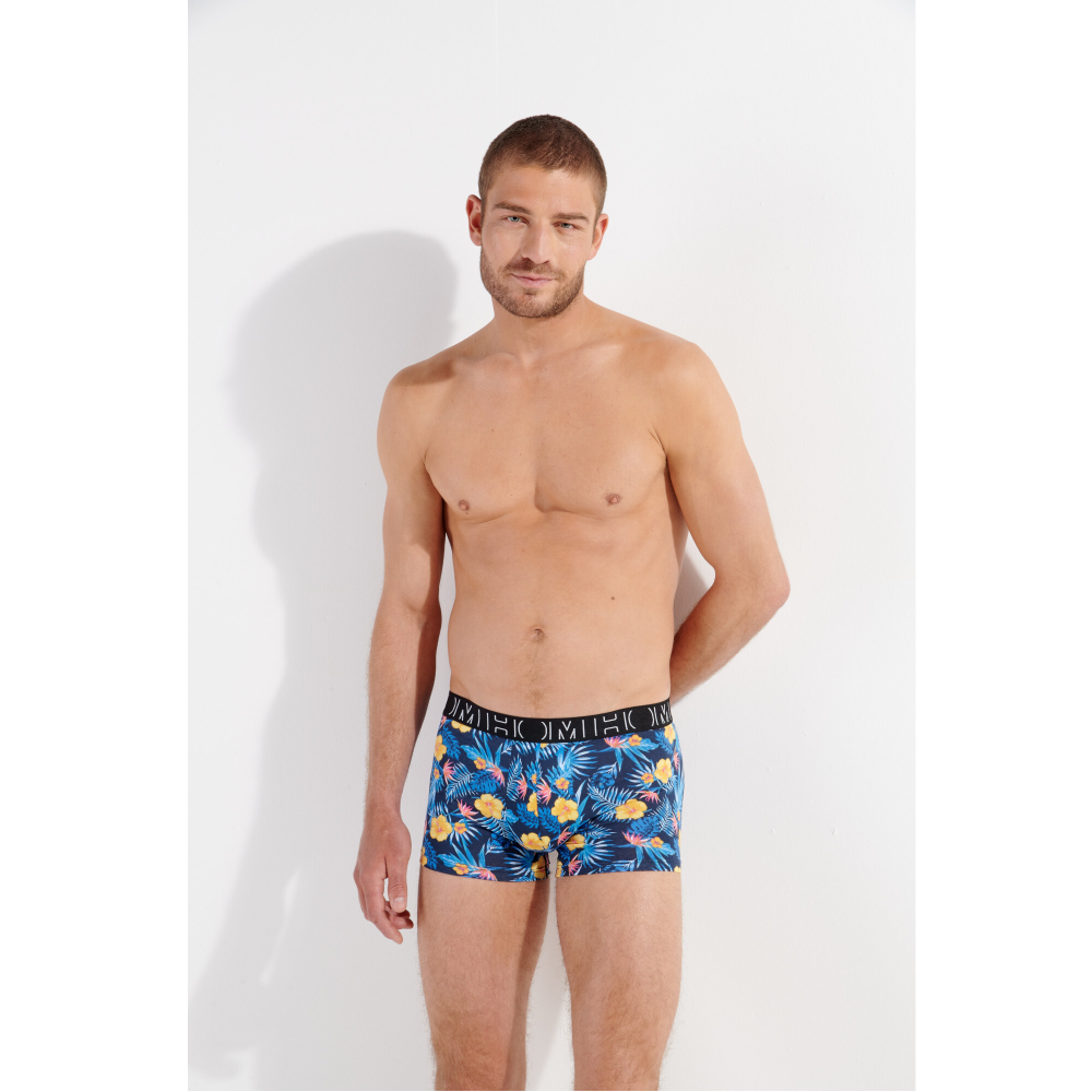 Мужские трусы боксеры набор из 3-х штук (черные, черные с принтом, серые ) HOM GINO #2 Boxer Briefs 3p 402732_40T033