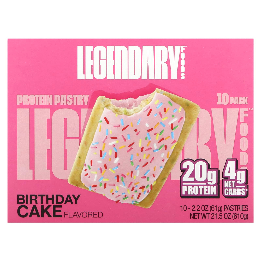 Legendary Foods, Protein Pastry, праздничный торт, 10 пакетиков, 61 г (2,2 унции)