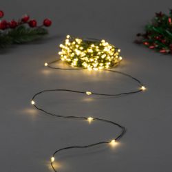 ULD-S2000-200-DGA WARM WHITE IP20 DEW Гирлянда светодиодная Роса. 20м. 200 светодиодов. Теплый белый свет. Провод зеленый. ТМ Uniel