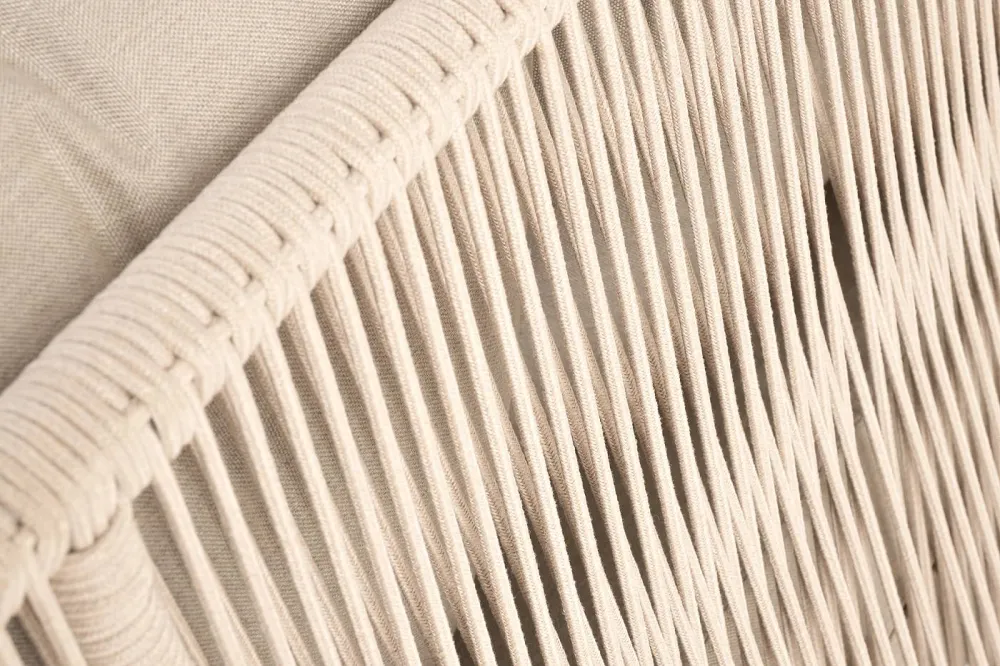 "Верона" лаунж-зона 5-местная плетеная из роупа (веревки), каркас алюминиевый белый, роуп бежевый