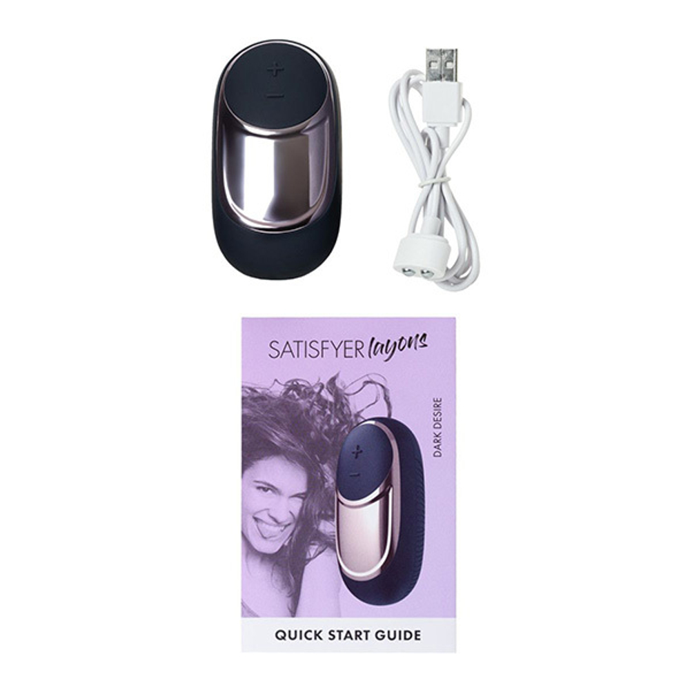 Черный вибромассажер 9,4см Satisfyer Dark Desire