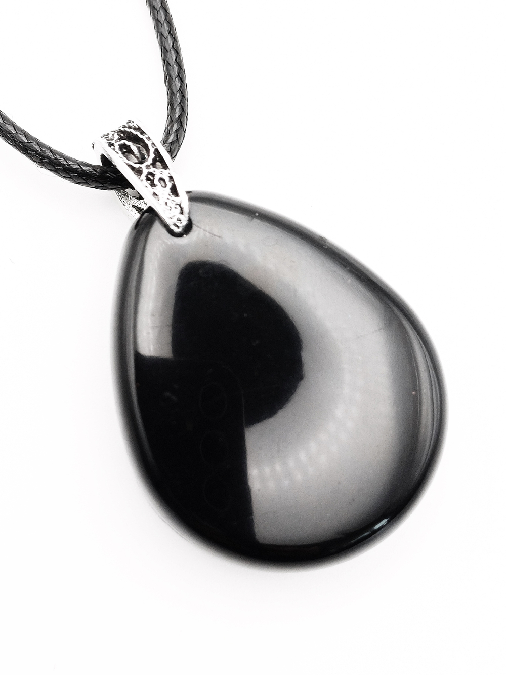 Кулон черный круглый