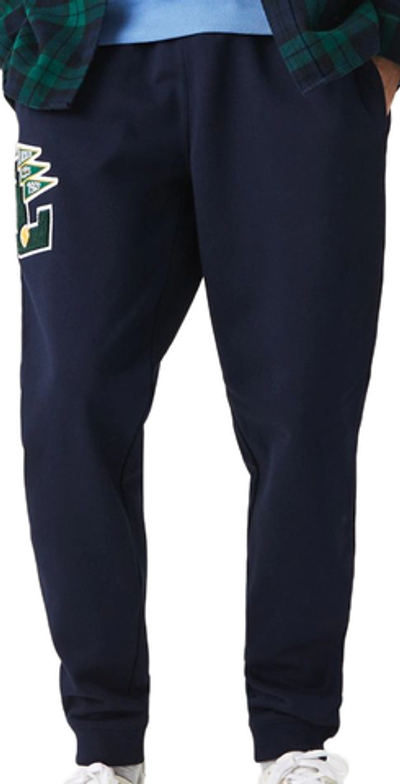 Мужские штаны теннисные Lacoste Men's Pennants L Badge Fleece Tracksuit Pants - navy blue