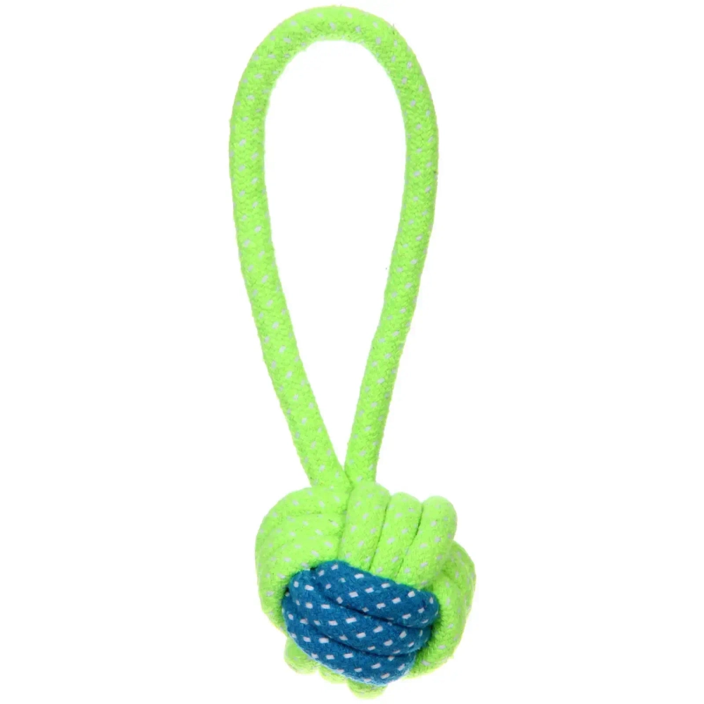 Игрушка - канат для собак мелких и средних пород «НЕСКУЧАЙКА», цвет желтый, 18,5см / 45гр (лейбл)