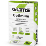 Шпатлевка универсальная цементная Glims Optimum 20 кг
