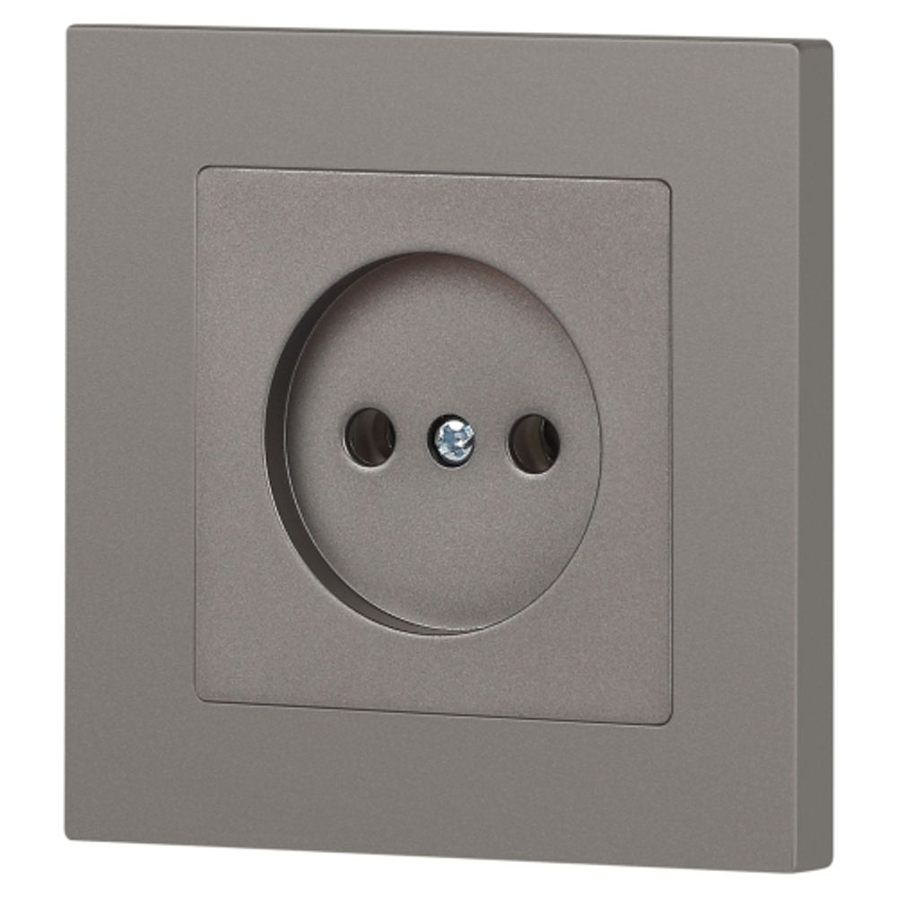 Розетка Intro Accent 6-201-09 2P 16А-250В IP20 СУ AL/CU титан | Intro