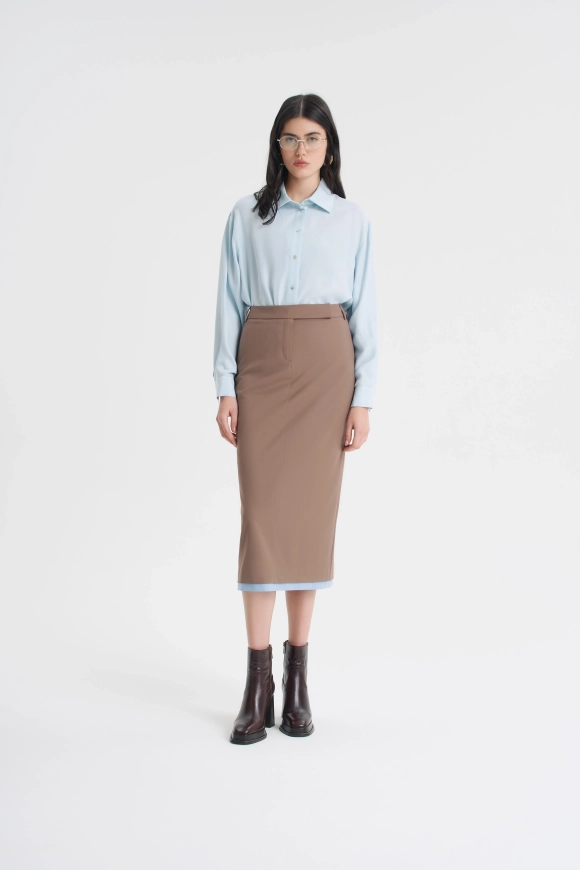 Юбка-миди со вставкой