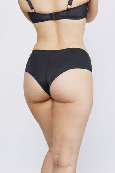Трусы-бразилиана с кружевной отделкой (Размер: 46) (Цвет: черный)