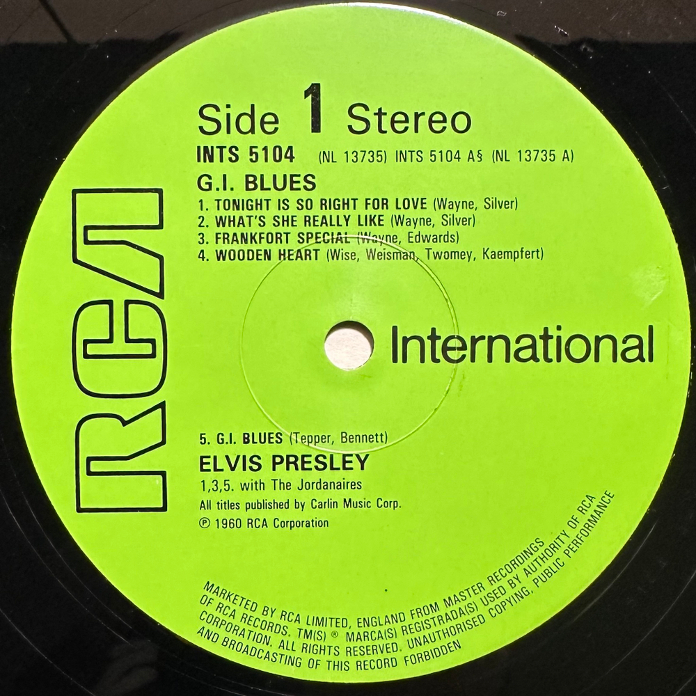 Elvis Presley - G.I. Blues (Англия 1981г.)