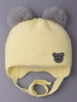 Шапка детская зимняя вязаная с ушками