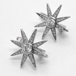 Ювелирные швензы с родиевым покрытием, 19*19 мм, цена за пару