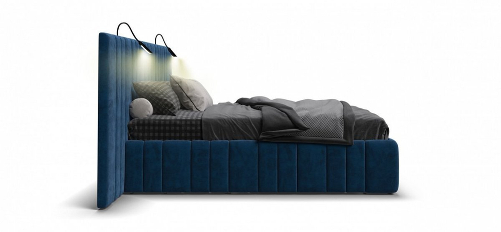 Кровать BOSS INFINITY 180*200 велюр Monolit синяя