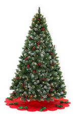 Заснеженная елка с гирляндой «Очарование» с шишками и ягодами (леска+пвх) от 1,8 м до 2,4 м