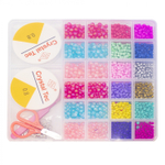 Набор для создания украшений-бусины и бисер Alingar, 200х190х18мм, "Красочный", 1 вид.бус.,бисер,замки,пинцет,ножницы, 2х7 м леска, пластик.пенал