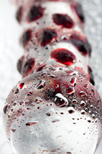 Фаллоимитатор Sexus Glass стеклянный с красными полосками 21 см