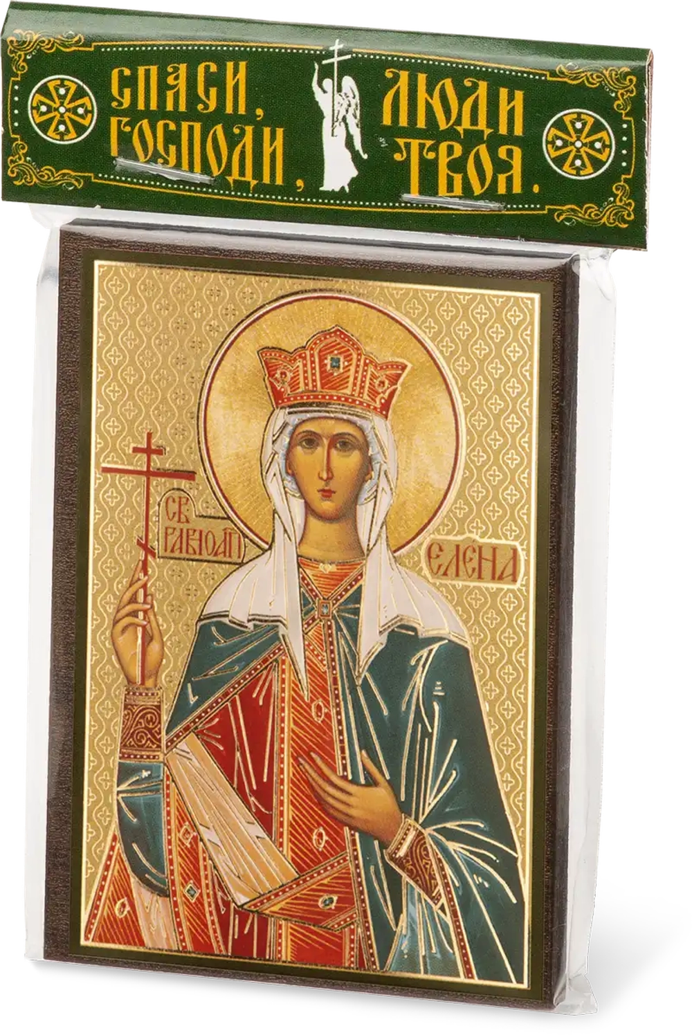 Икона "Елена Равноапостольная царица" 6х9 на МДФ-6