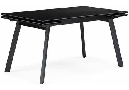 Керамический стол Woodville Норман 140(200)х80 черный мрамор shakespeare black, черный, ножки черные