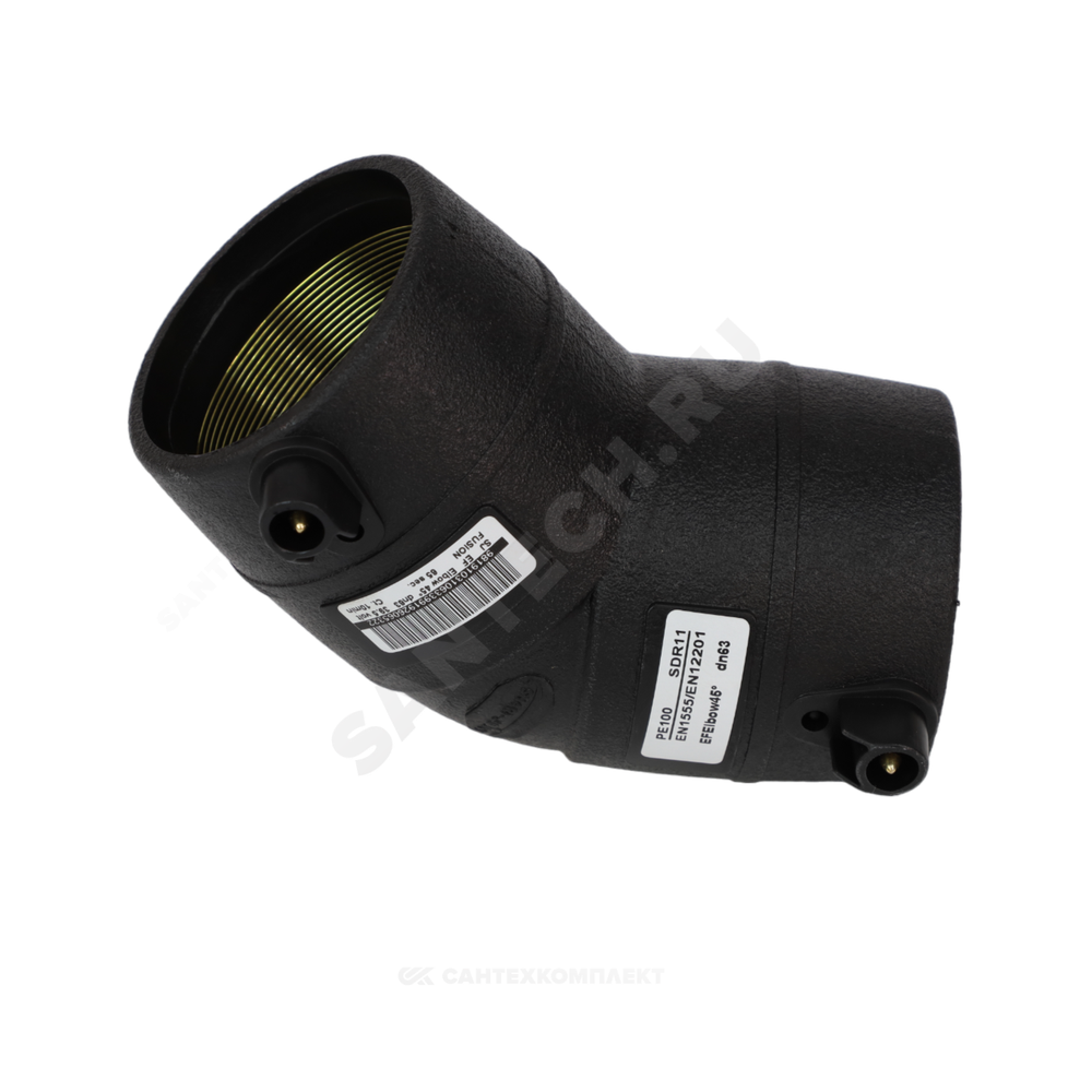 Отвод электросварной ПЭ100 Дн 63х45гр Ру16 SDR11 SMART JOINT EFL463A