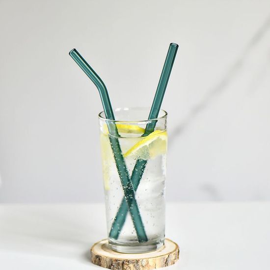 Трубочка стеклянная прямая изумрудная