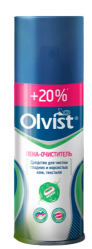 Пена-очиститель Olvist для чистки гладких и ворсистых кож, текстиля, 180мл