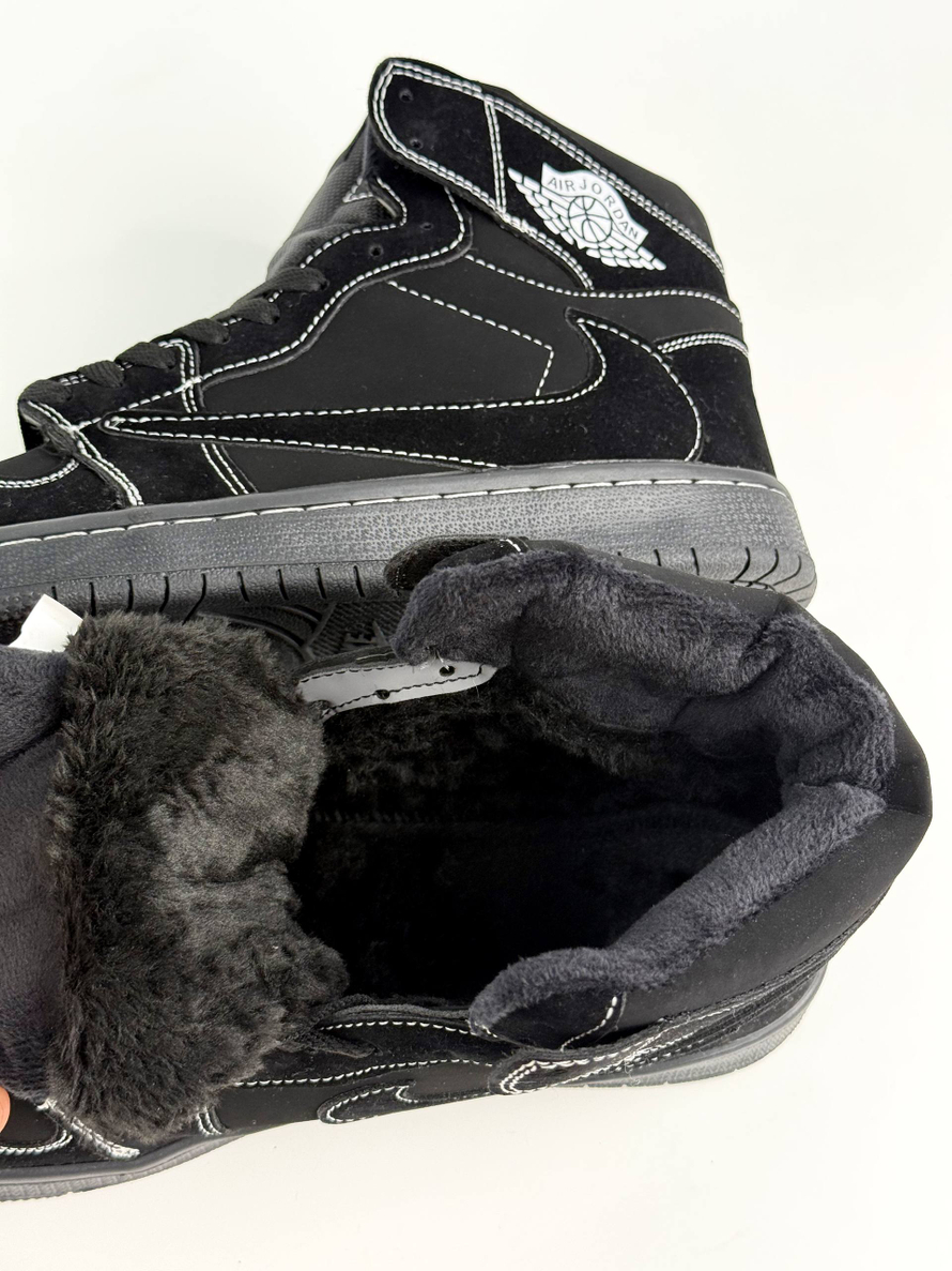 Кроссовки Nike с мехом #B92 (черн.)