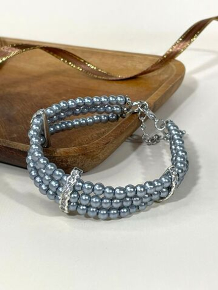 Браслет жемчужный с фианитами